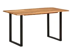 Mesa de comedor de madera maciza de acacia 140x70x76 cm