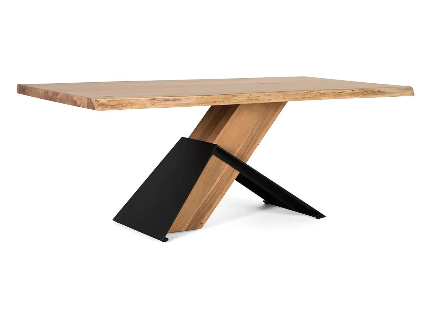 Mesa de comedor de madera de acacia y metal