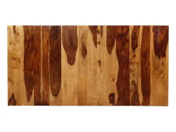 Mesa de comedor de madera maciza de sheesham y acero 180 cm