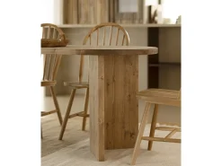 Mesa de comedor de madera maciza de abeto ovalada Decowood en tono roble oscuro de 160x75cm en tono roble oscuro - OSAKA - DECOWOOD