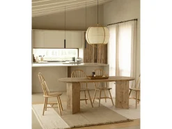 Mesa de comedor de madera maciza de abeto ovalada Decowood en tono roble oscuro de 160x75cm en tono roble oscuro - OSAKA - DECOWOOD