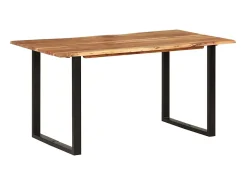 Mesa de comedor de madera maciza de acacia 154x80x76 cm