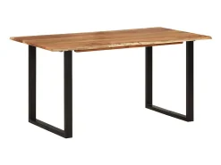 Mesa de comedor de madera maciza de acacia 154x80x76 cm