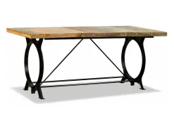 Mesa de comedor de madera maciza reciclada 180 cm