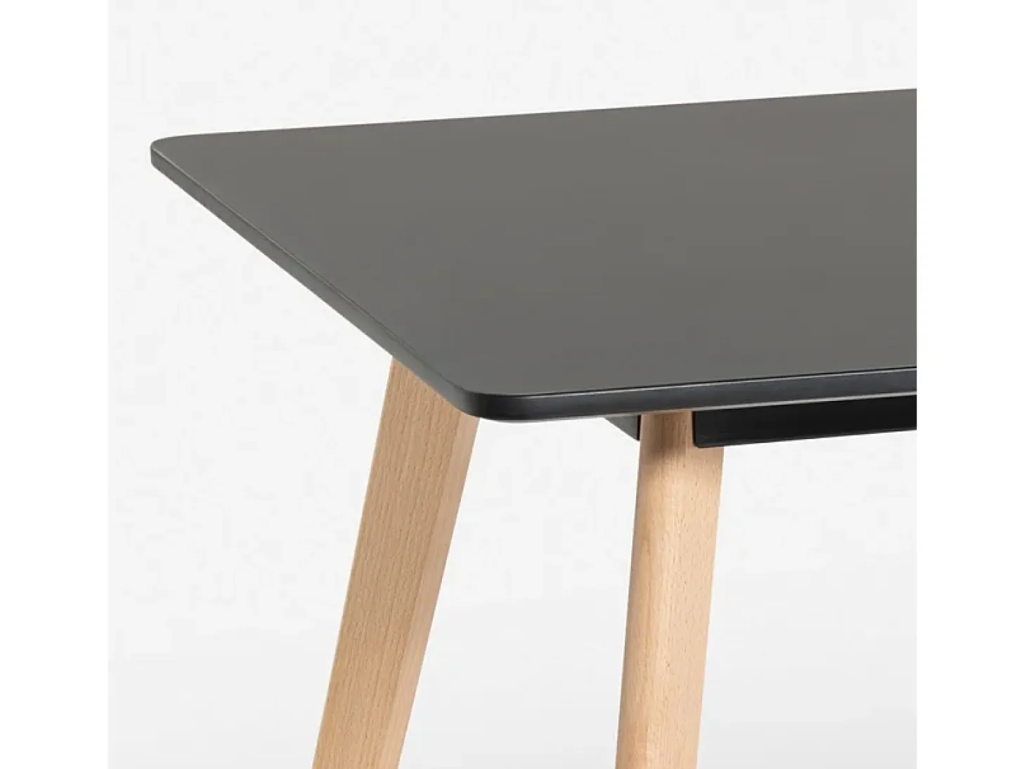 Mesa de comedor de madera cocina 120x80 cm blanco negro Demant - Negro