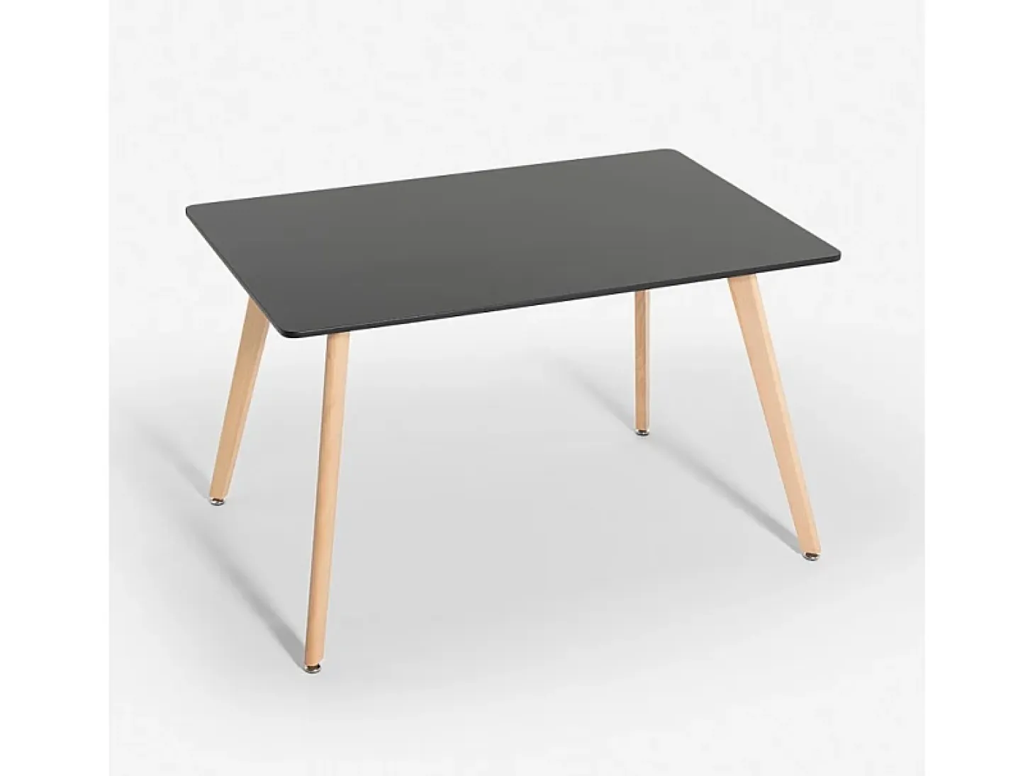 Mesa de comedor de madera cocina 120x80 cm blanco negro Demant - Negro