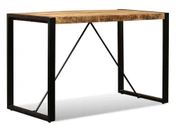 Mesa de comedor de madera maciza de mango rugosa 120 cm