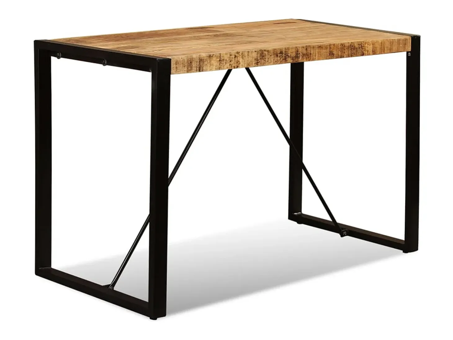 Mesa de comedor de madera maciza de mango rugosa 120 cm