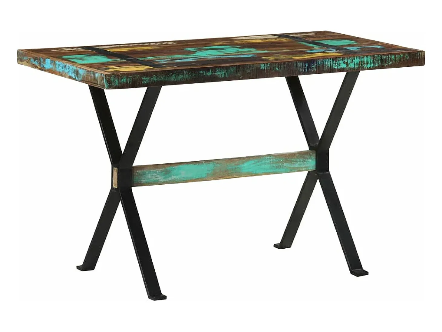 Mesa de comedor de madera maciza reciclada 120x60x76 cm