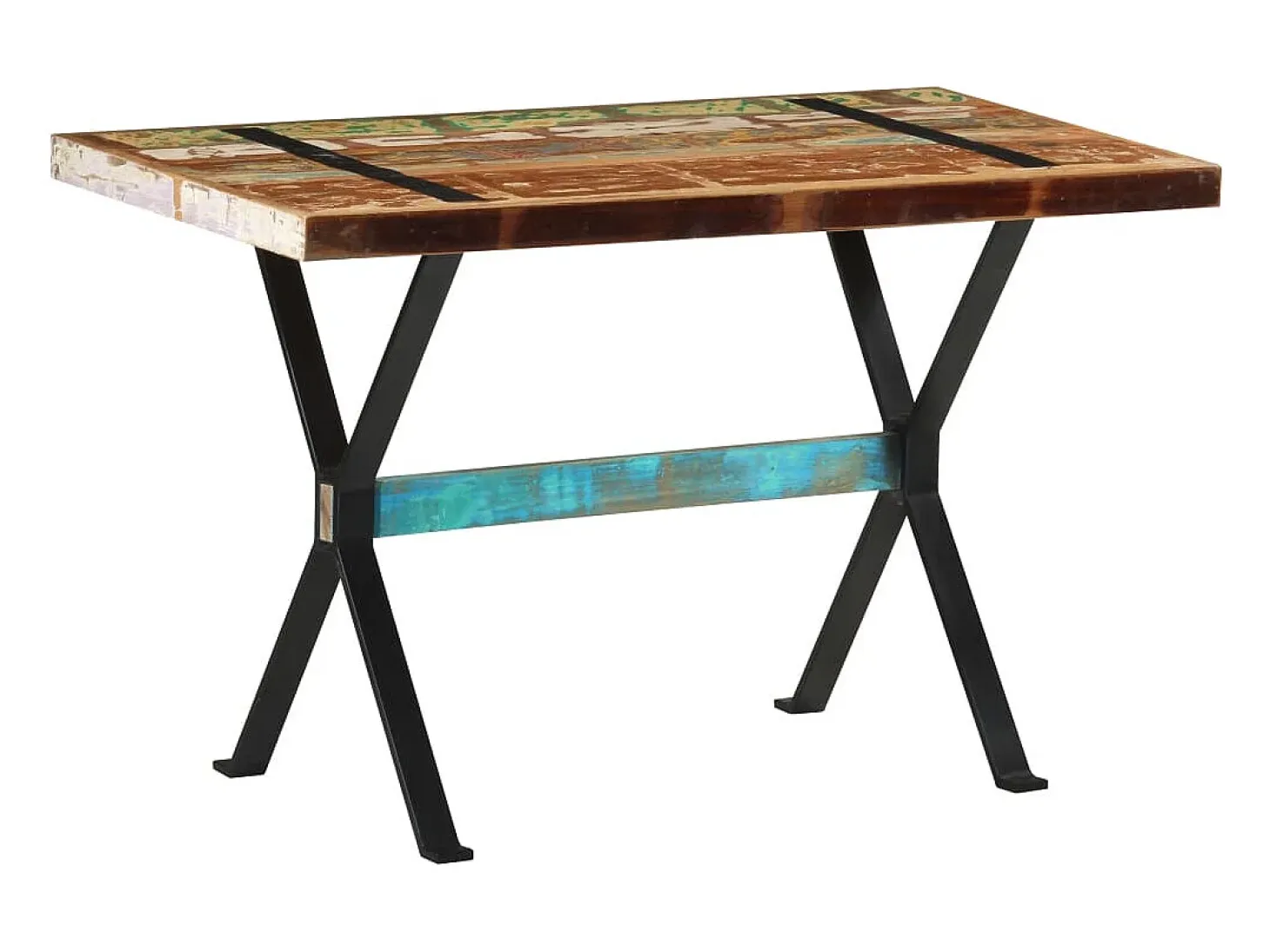 Mesa de comedor de madera maciza reciclada 120x60x76 cm