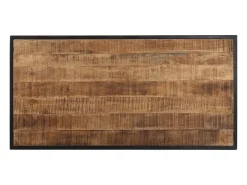 Mesa de comedor de madera maciza de mango rugosa 120 cm