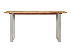 Mesa de comedor de madera maciza de acacia 154x80x76 cm ES677826
