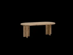 Mesa de comedor de madera maciza de abeto ovalada Decowood en tono negro de 200x85cm - TOKYO - DECOWOOD