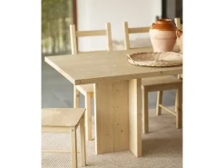Mesa de comedor de madera maciza en tono roble medio 180x75cm - TENA - DECOWOOD