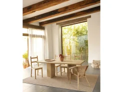 Mesa de comedor de madera maciza en tono roble medio 180x75cm - TENA - DECOWOOD