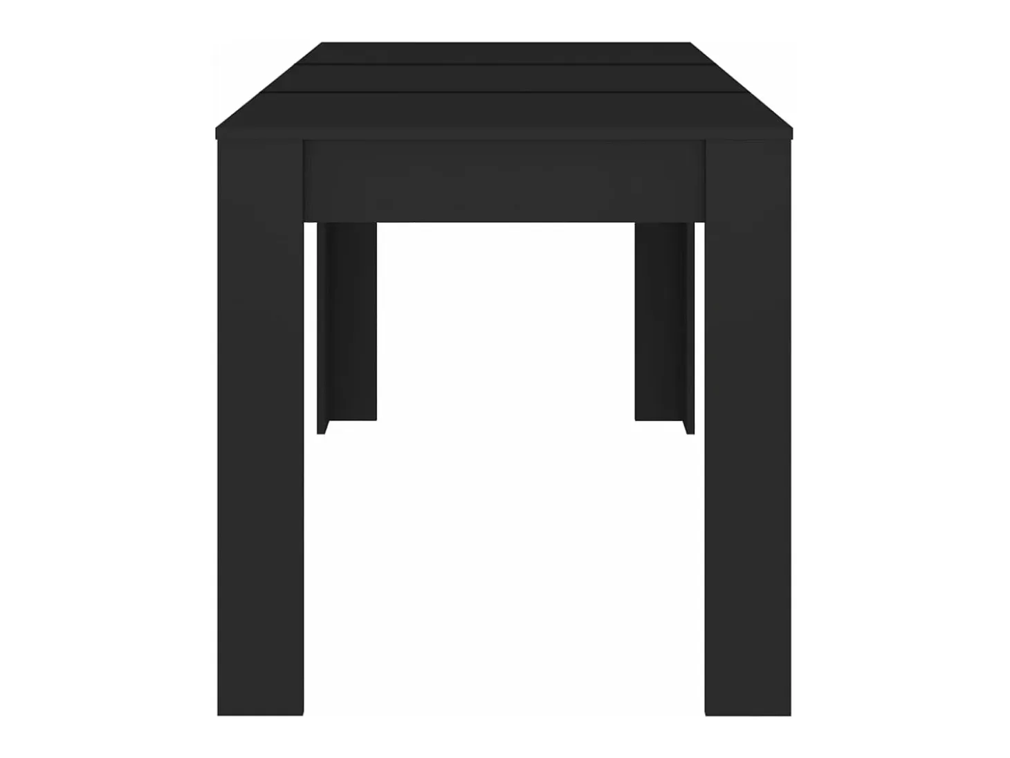 Mesa de comedor de madera contrachapada negro 140x74,5x76 cm