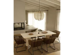 Mesa de comedor de madera maciza de abeto rectangular Decowood en tono natural de 200x75cm en tono natural - KYOTO - DECOWOOD