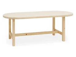 Mesa de comedor de madera maciza de abeto ovalada Decowood en tono natural de 160x78cm - OLIVIA - DECOWOOD