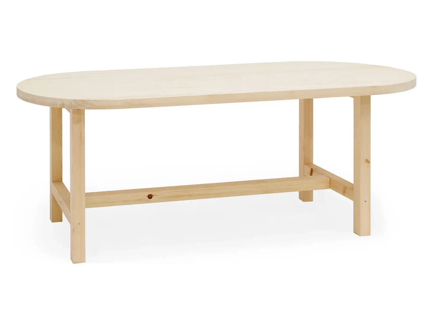 Mesa de comedor de madera maciza de abeto ovalada Decowood en tono natural de 160x78cm - OLIVIA - DECOWOOD
