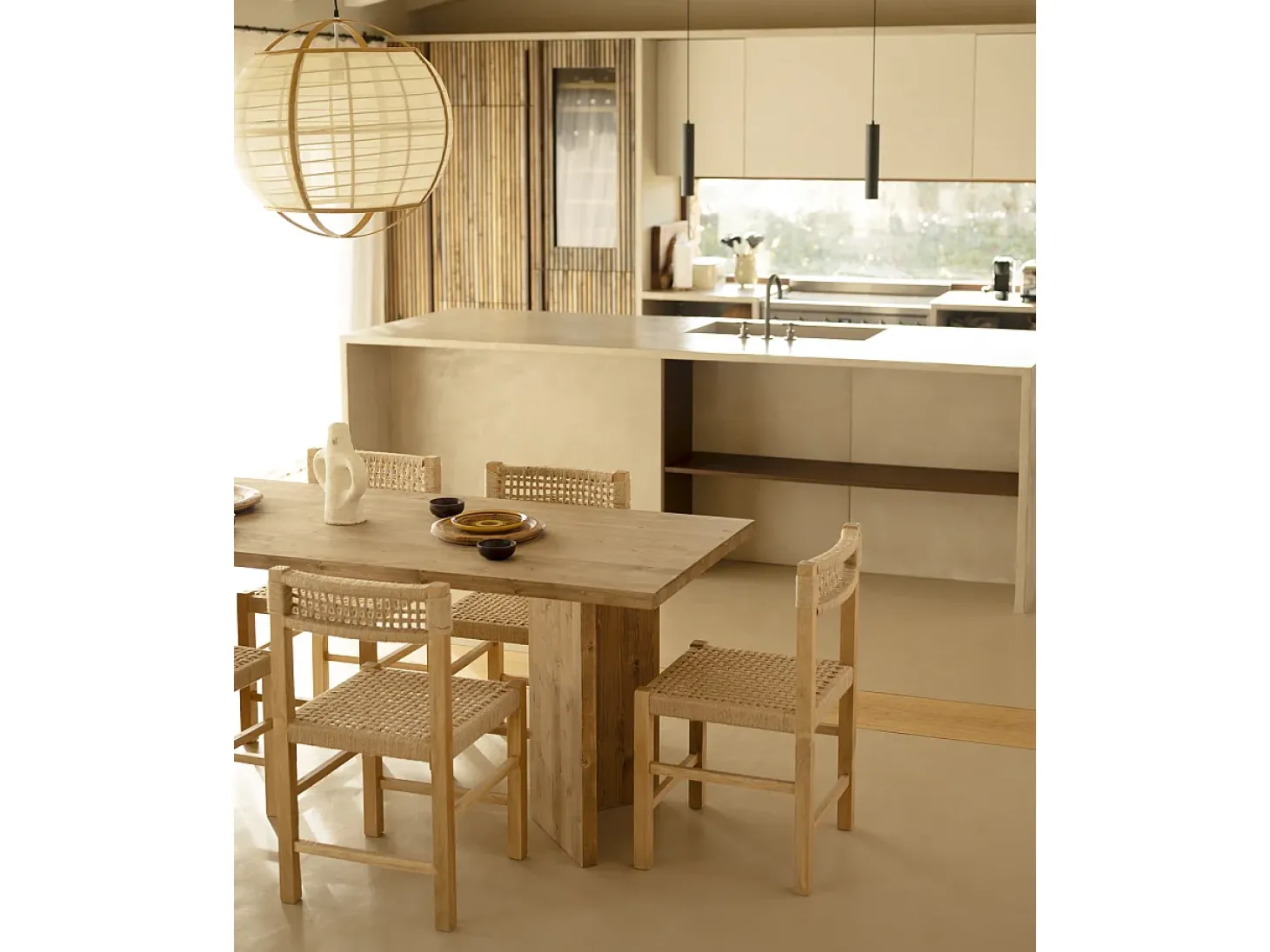 Mesa de comedor de madera maciza de abeto rectangular Decowood en tono roble oscuro de 160x75cm en tono roble oscuro - KYOTO - DECOWOOD