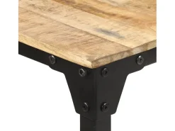 Mesa de comedor de madera de mango rugosa 160x80x76 cm
