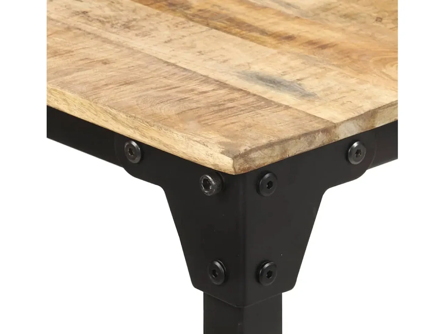 Mesa de comedor de madera de mango rugosa 160x80x76 cm
