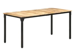Mesa de comedor de madera de mango rugosa 160x80x76 cm