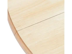Mesa de comedor de madera maciza de caucho blanco marrón 106 cm