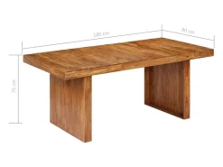 Mesa de comedor de madera maciza de acacia 180x90x75 cm