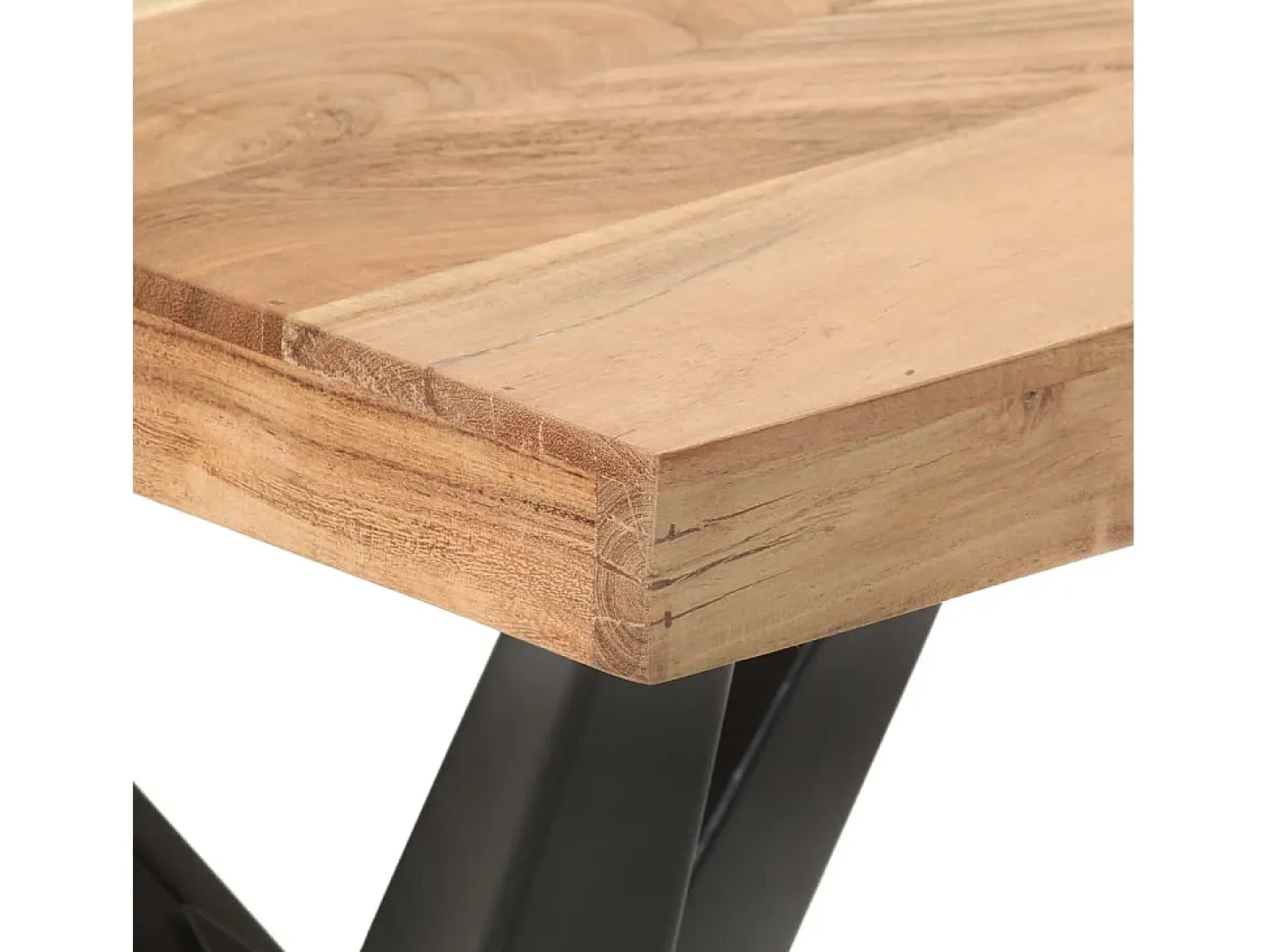 Mesa de comedor de madera maciza de acacia 120x60x76 cm