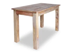Mesa de comedor de madera maciza reciclada 120x60x77 cm