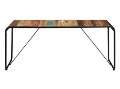 Mesa de comedor de madera maciza reciclada 180x90x76 cm ES232234