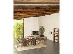 Mesa de comedor de madera maciza en tono nogal 200x75cm - TENA - DECOWOOD