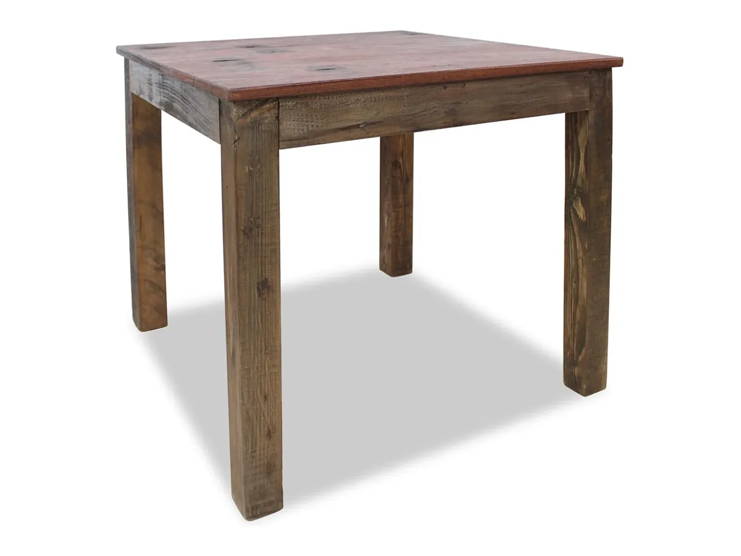 Mesa de comedor de madera maciza reciclada 82x80x76 cm