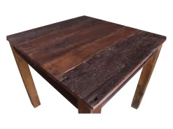 Mesa de comedor de madera maciza reciclada 82x80x76 cm
