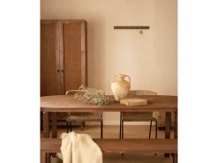 Mesa de comedor de madera maciza de abeto ovalada Decowood en tono nogal de 200x85cm - OLIVIA - DECOWOOD