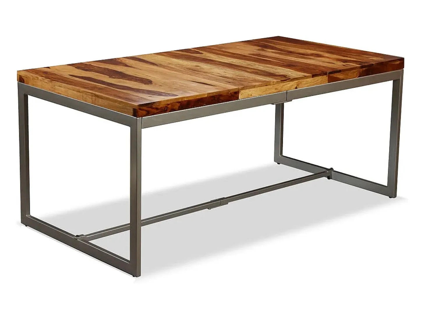 Mesa de comedor de madera maciza de acacia y acero 180 cm