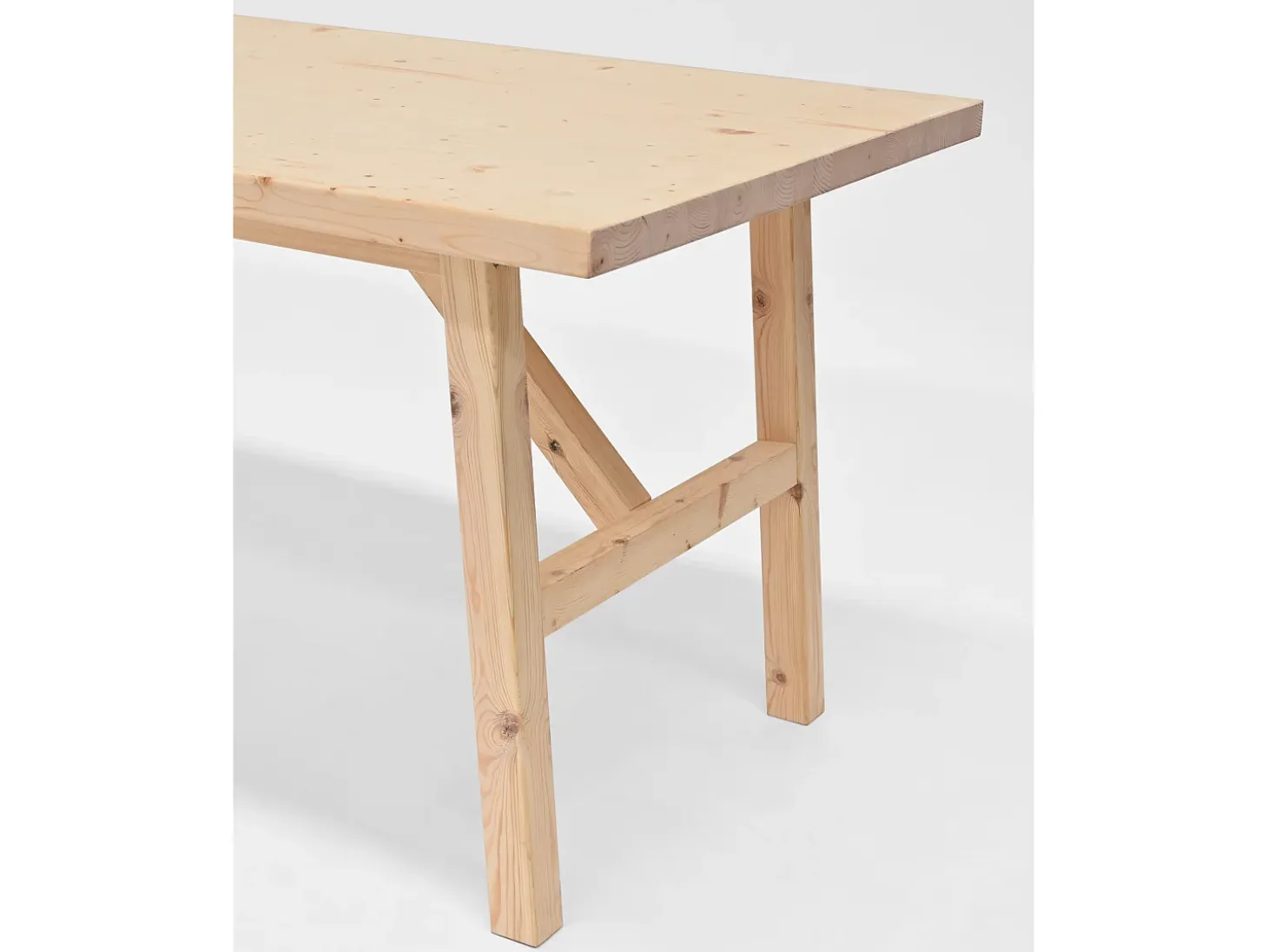 Mesa de comedor de madera maciza de abeto rectangular Decowood en tono natural de 160x75cm - SIEP - DECOWOOD