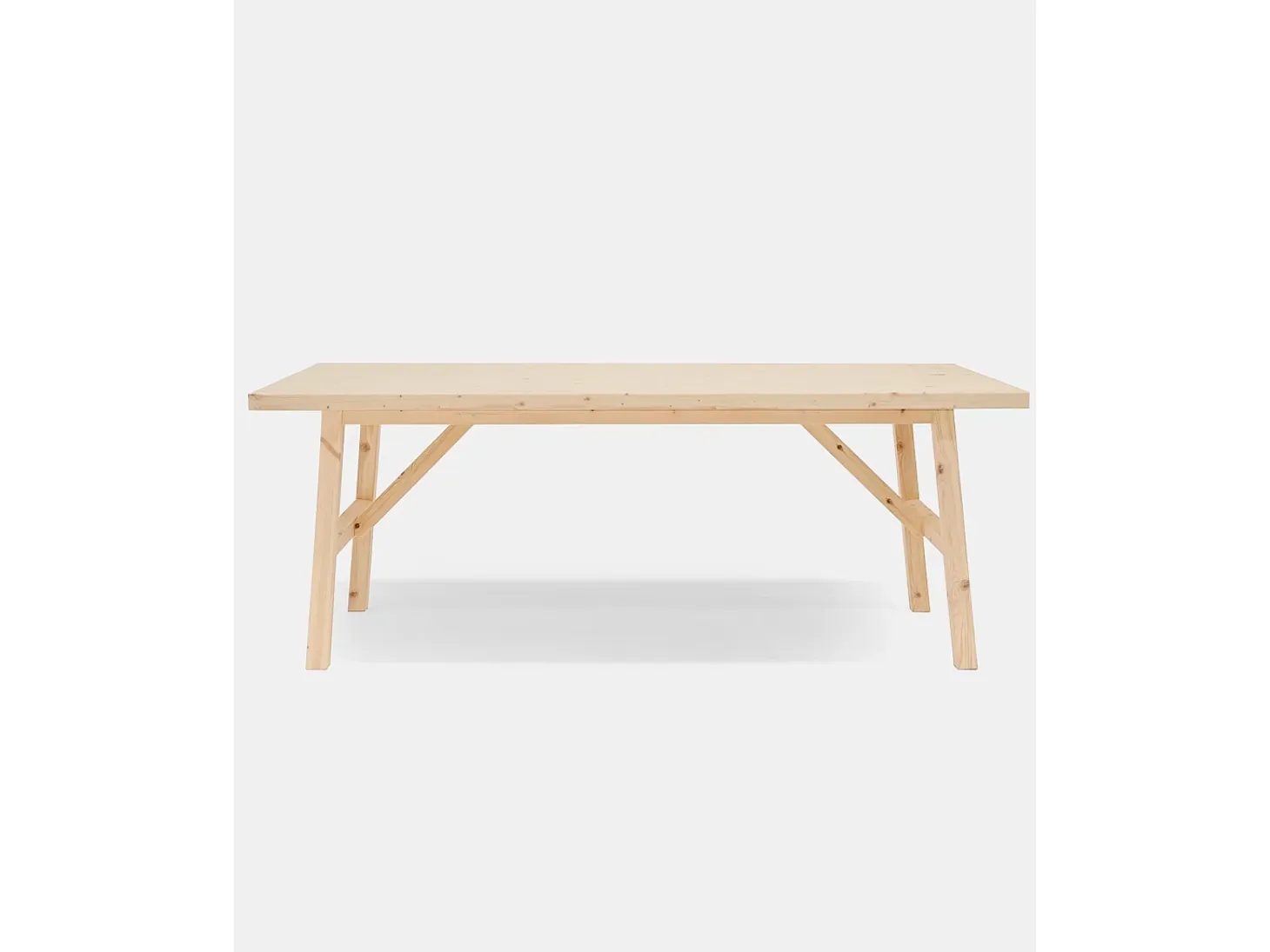 Mesa de comedor de madera maciza de abeto rectangular Decowood en tono natural de 160x75cm - SIEP - DECOWOOD