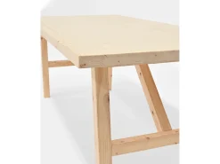 Mesa de comedor de madera maciza de abeto rectangular Decowood en tono natural de 160x75cm - SIEP - DECOWOOD