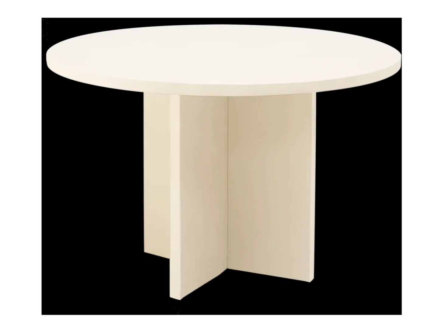 Mesa de comedor de madera maciza de abeto redonda Decowood en tono blanco en microcemento de Ø110x75cm - TOKYO - DECOWOOD