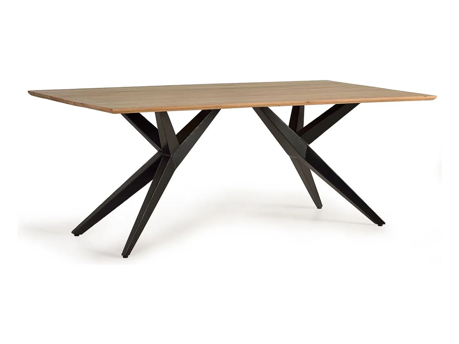 Mesa de comedor de madera de acacia y metal
