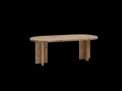 Mesa de comedor de madera maciza de abeto ovalada Decowood en tono roble medio de 180x80cm - TOKYO - DECOWOOD