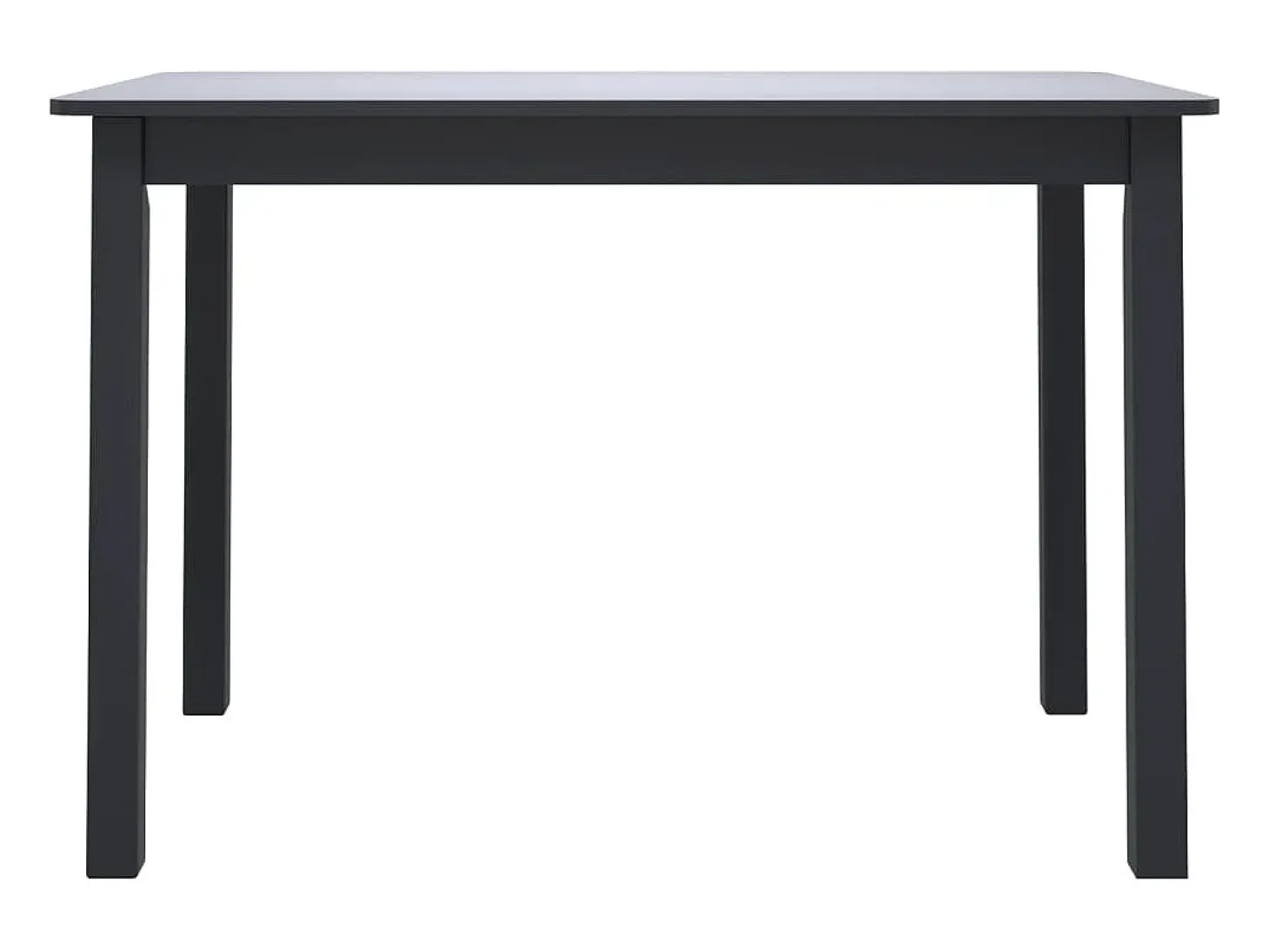 Mesa de comedor de madera maciza de caucho negro 114x71x75 cm ES629596