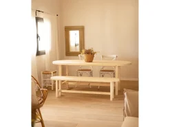 Mesa de comedor de madera maciza de abeto ovalada Decowood en tono natural de 180x80cm - OLIVIA - DECOWOOD