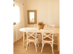 Mesa de comedor de madera maciza de abeto ovalada Decowood en tono natural de 180x80cm - OLIVIA - DECOWOOD