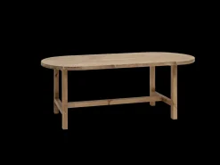 Mesa de comedor de madera maciza de abeto ovalada Decowood en tono natural de 180x80cm - OLIVIA - DECOWOOD