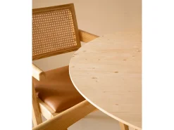 Mesa de comedor de madera de abeto maciza redonda Decowood en tono natural de Ø110x75cm - TOKYO - DECOWOOD