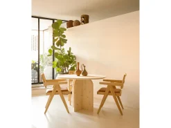 Mesa de comedor de madera de abeto maciza redonda Decowood en tono natural de Ø110x75cm - TOKYO - DECOWOOD