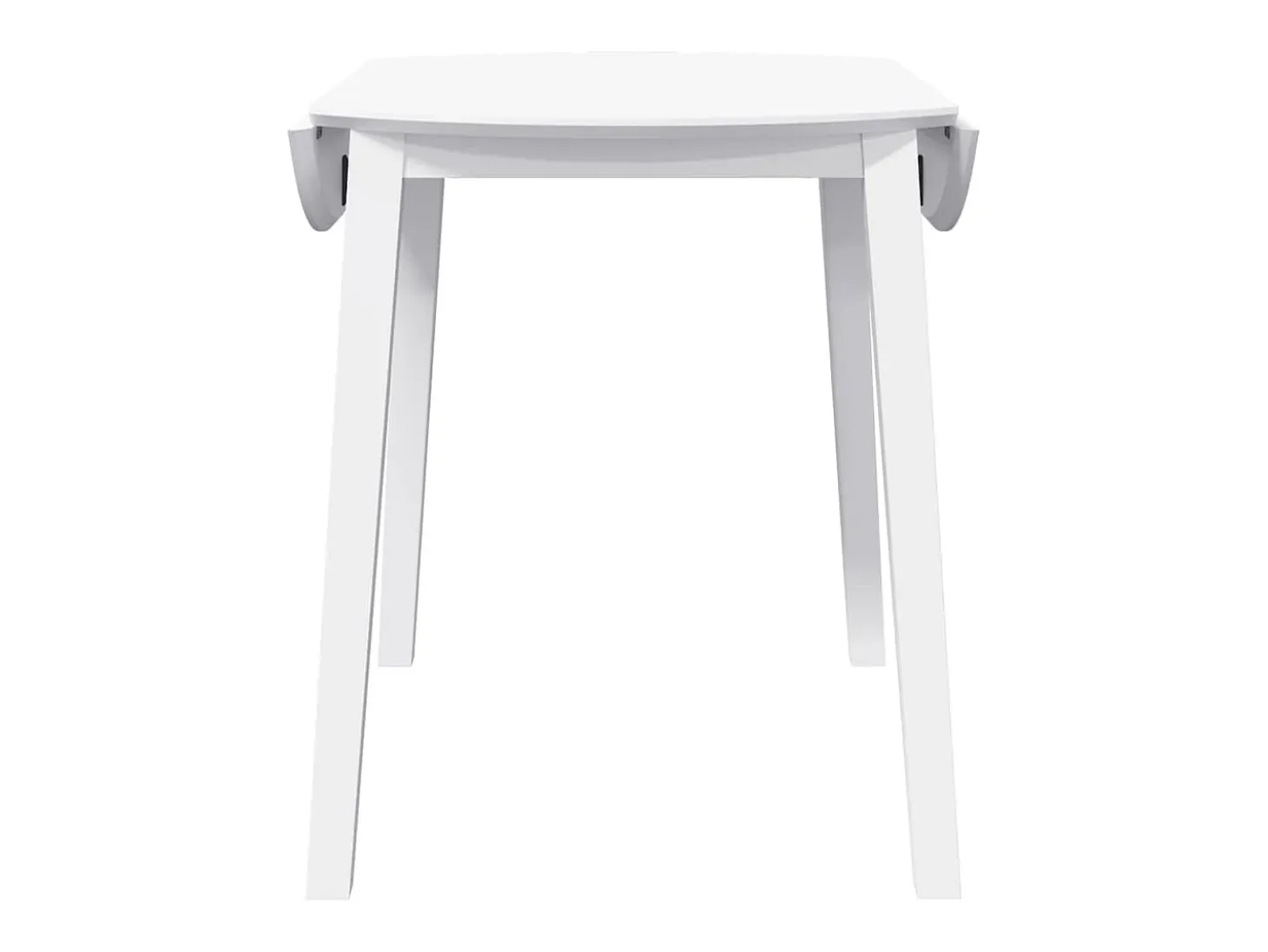 Mesa de comedor de madera maciza blanca y caucho